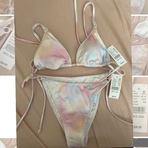 Pacsun LA Hearts medium tie dye bikini